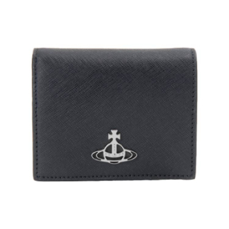 [ブランドコレクション]［25］【Vivienne Westwood】ヴィヴィアンウエストウッド　二つ折財布  BLACK