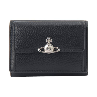 [ブランドコレクション]［27］【Vivienne Westwood】ヴィヴィアンウエストウッド　三つ折財布  BLACK