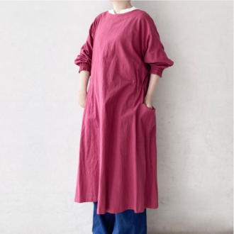 FABORI  クリンクル  ロングギャザーかっぽう着  ベリー