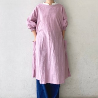 FABORI  クリンクル  ロングギャザーかっぽう着  オーキッド