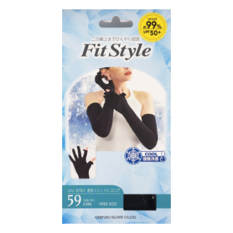 【おたふく手袋】Fit Style　UVカット ロング手袋　指先スリット入