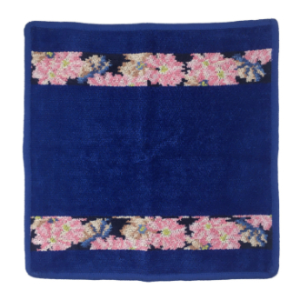 【FEILER】フェイラー　タオルハンカチ　COSMOS BEIGE　blue