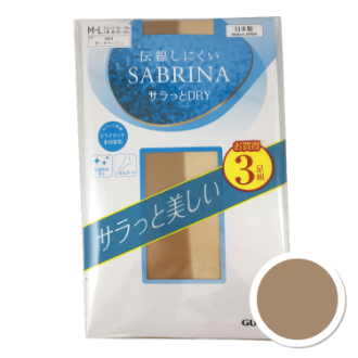 【SABRINA】サブリナ　伝線しにくいサラッとドライ 3足組　SP914　ヌードベージュ　M-L