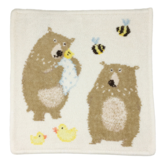 【FEILER】フェイラー　タオルハンカチ　BEN BAR FAMILY　offwhite