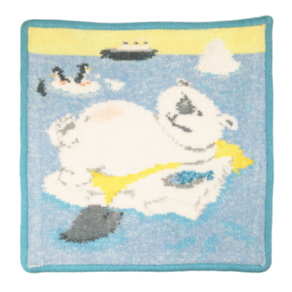 【FEILER】フェイラー　タオルハンカチ　LAZY BEAR　sea green