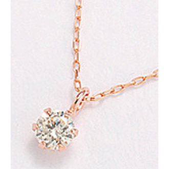 [アーリーサマーセール]K10ピンクゴールドダイヤモンドネックレス