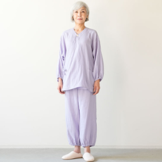 [アーリーサマーセール]〔着る保湿クリーム〕婦人機能性ルームウェア（作務衣風）  パープル  MP