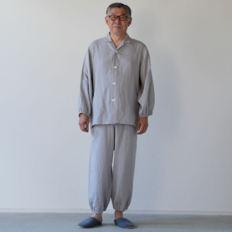 [アーリーサマーセール]〔着る保湿クリーム〕紳士機能性ルームウェア（開衿）  グレー  M