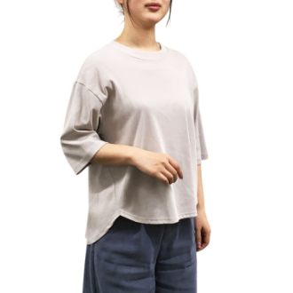 [アーリーサマーセール]婦人綿100％Tシャツ  20グレージュ  M～L