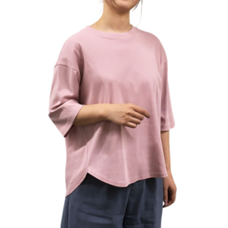 [アーリーサマーセール]婦人綿100％Tシャツ  50薄ピンク  M～L
