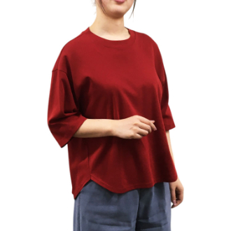 [アーリーサマーセール]婦人綿100％Tシャツ  60赤  M～L
