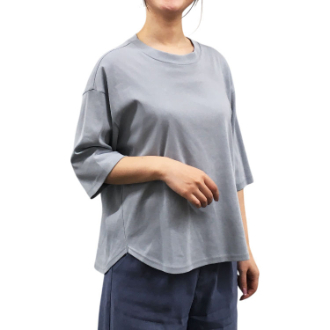 [アーリーサマーセール]婦人綿100％Tシャツ  72水色  M～L