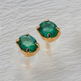 [アーリーサマーセール]K18YGエメラルドピアス