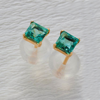 [アーリーサマーセール]K18YGエメラルドピアス