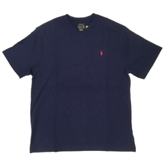 【POLO RALPH LAUREN/ポロラルフローレン】ワンポイントロゴTシャツ　Vネック　ボーイズXL　ネイビー
