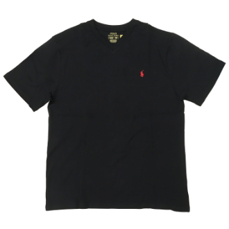【POLO RALPH LAUREN/ポロラルフローレン】ワンポイントロゴTシャツ　Vネック　ボーイズXL　ブラック