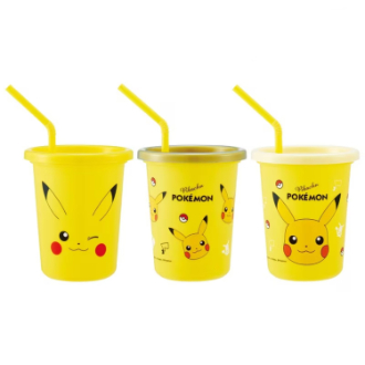 ポケットモンスター ストロー付タンブラー3個セット ピカチュウフェイス25