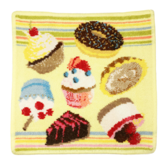 【FEILER】フェイラー　タオルハンカチ　CUPCAKES　lemon