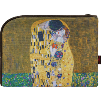 名画フラットポーチ クリムト「キス」