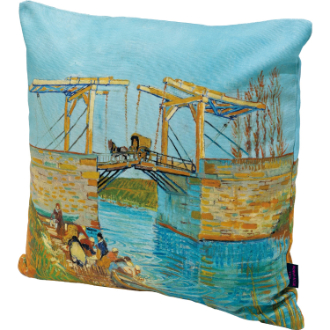 名画クッションカバー ゴッホ「アルルの跳ね橋」