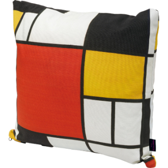 名画クッションカバー モンドリアン「コンポジション ライン＆カラー」