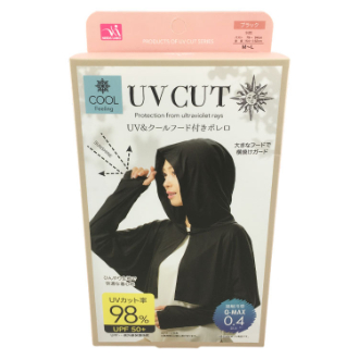 UV＆クール フード付きボレロ ブラック