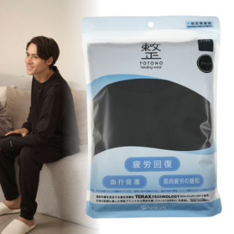 【整 TOTONO】紳士 リカバリー トップス（一般医療機器）　ブラック　M