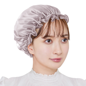 【Utukky】ユーツキー　シルク丸キャップ ショートヘア用　ラベンダー