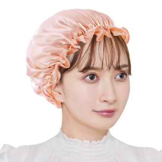 【Utukky】ユーツキー　シルク丸キャップ ショートヘア用　ローズゴールド