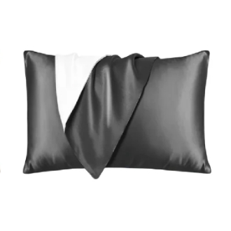 【Utukky】ユーツキー　シルク枕カバー 43×63cm　ブラックチタニウム