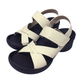 【Re:getA】リゲッタ クロスベルトウェッジサンダル アイボリー M (23-23.5cm)
