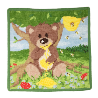 【FEILER】フェイラー　タオルハンカチ　HONEY BEAR　kiwi