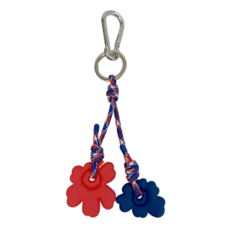 【marimekko】マリメッコ　Riimi Unikko キーチェーン　レッド×ブルー
