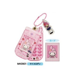マイメロディ・クロミ・ハローキティ／スライドガラケーキーホルダー（マイメロディ）（9月下旬入荷予定）
