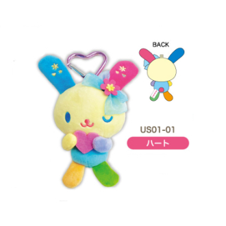 ウサハナ カラビナ付きマスコット ハート（9月下旬入荷予定）
