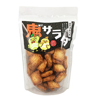 寺内オリジナルパッケージ　法善寺あられ鬼サラダ