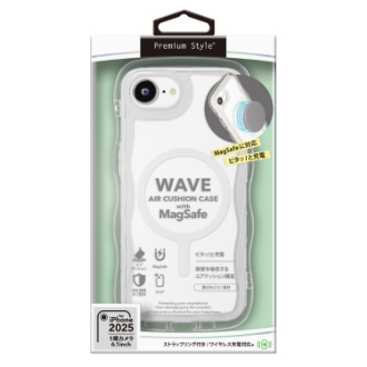 iPhone 17e/16e用 MagSafe対応 ウェーブ エアクッションケース／クリア