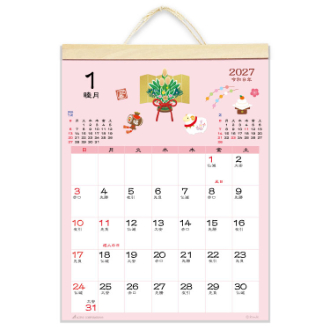 【2027年カレンダー・手帳】和風ハンドメイド・春夏秋冬/ 壁掛けカレンダー