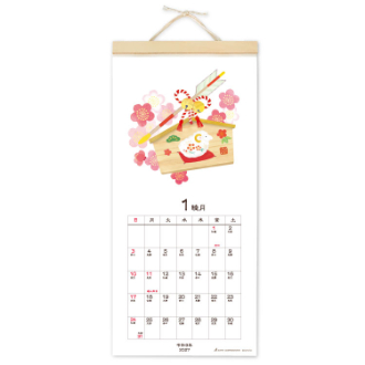 【2027年カレンダー・手帳】はり絵・季節めぐり/ 壁掛けカレンダー