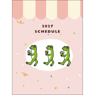 【2027年カレンダー・手帳】かえるの時間手帳 A6 ソフトカバー／ピンク