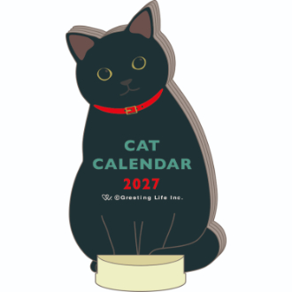 【2027年カレンダー・手帳】アニマルダイカットカレンダー／ねこ