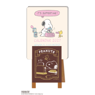 【2027年カレンダー・手帳】ウッドクリップ 卓上カレンダー／PEANUTS (スヌーピー)