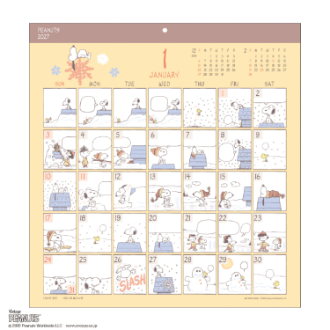 【2027年カレンダー・手帳】PEANUTS(スヌーピー) コミックデザイン 壁掛けカレンダーカレンダー