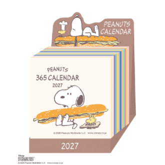 【2027年カレンダー・手帳】PEANUTS(スヌーピー) ミニチュア日めくり 卓上カレンダー