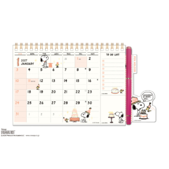 【2027年カレンダー・手帳】PEANUTS(スヌーピー) ひょっこりスケジュール 卓上カレンダー