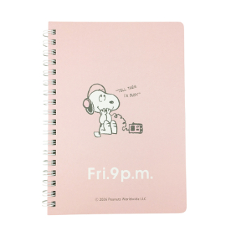 【SNOOPY】スヌーピー Ｂ６ダブルリングノート PK