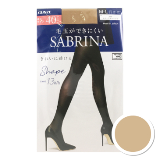 【SABRINA】サブリナ　Shapeタイツ 40デニール　ナチュラルベージュ　M-L
