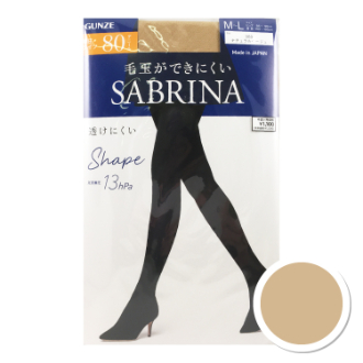 【SABRINA】サブリナ　Shapeタイツ 80デニール　ナチュラルベージュ　M-L