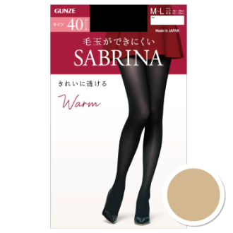 【SABRINA】サブリナ　Warmタイツ 40デニール　ナチュラルベージュ　M-L