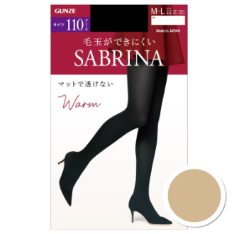 【SABRINA】サブリナ　Warmタイツ 110デニール　ナチュラルベージュ　M-L
